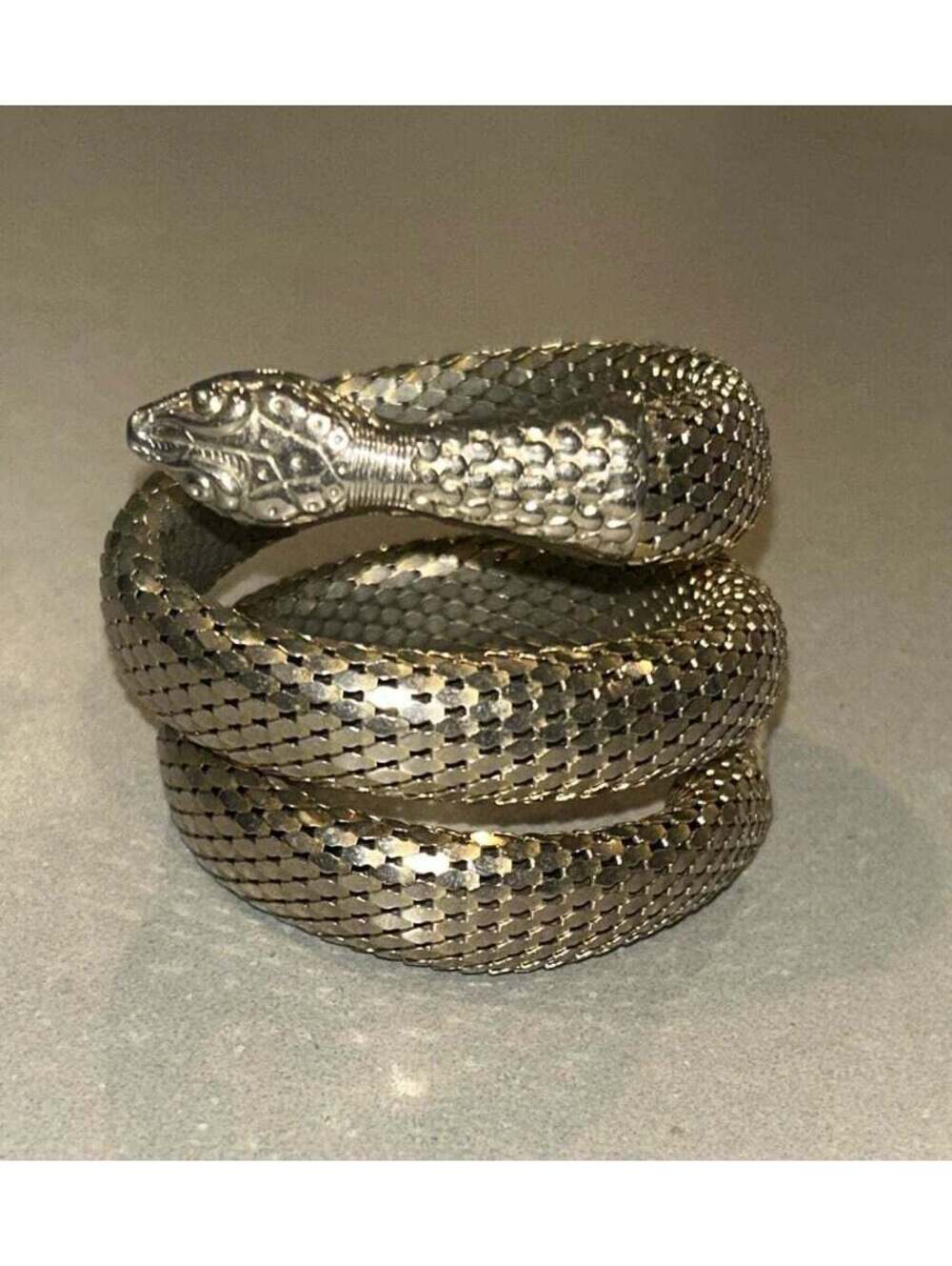 Vintage Whiting & Davis Coiled Snake Serpent Bracelet